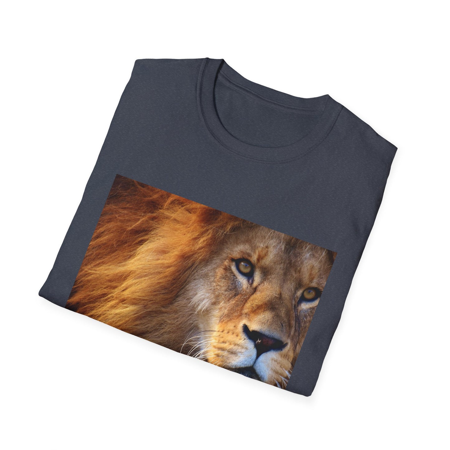 Lion's Roar Softstyle T-Shirt | Wildlife Lover Gift, Nature Tee, Animal Lover Shirt, Eco-Friendly Apparel, Front Design Export