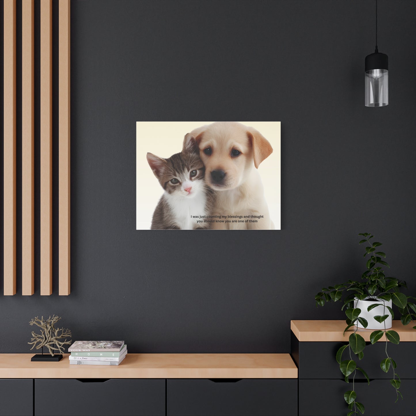 Pet Blessings Canvas Wall Art, Cute Dog and Cat Print, Home Decor for Pet Lovers, Inspirational Gift, Animal Lover Wall Art