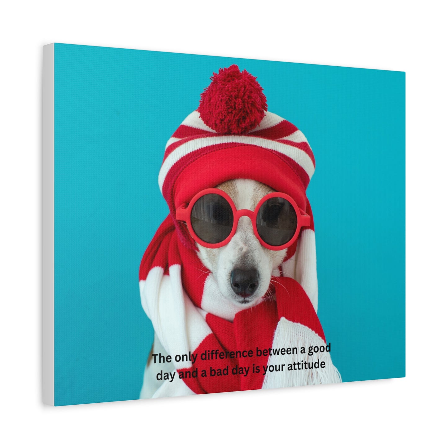 Whimsical Dog Canvas Art, Animal Lover, Inspirational Quote, Puppy Power