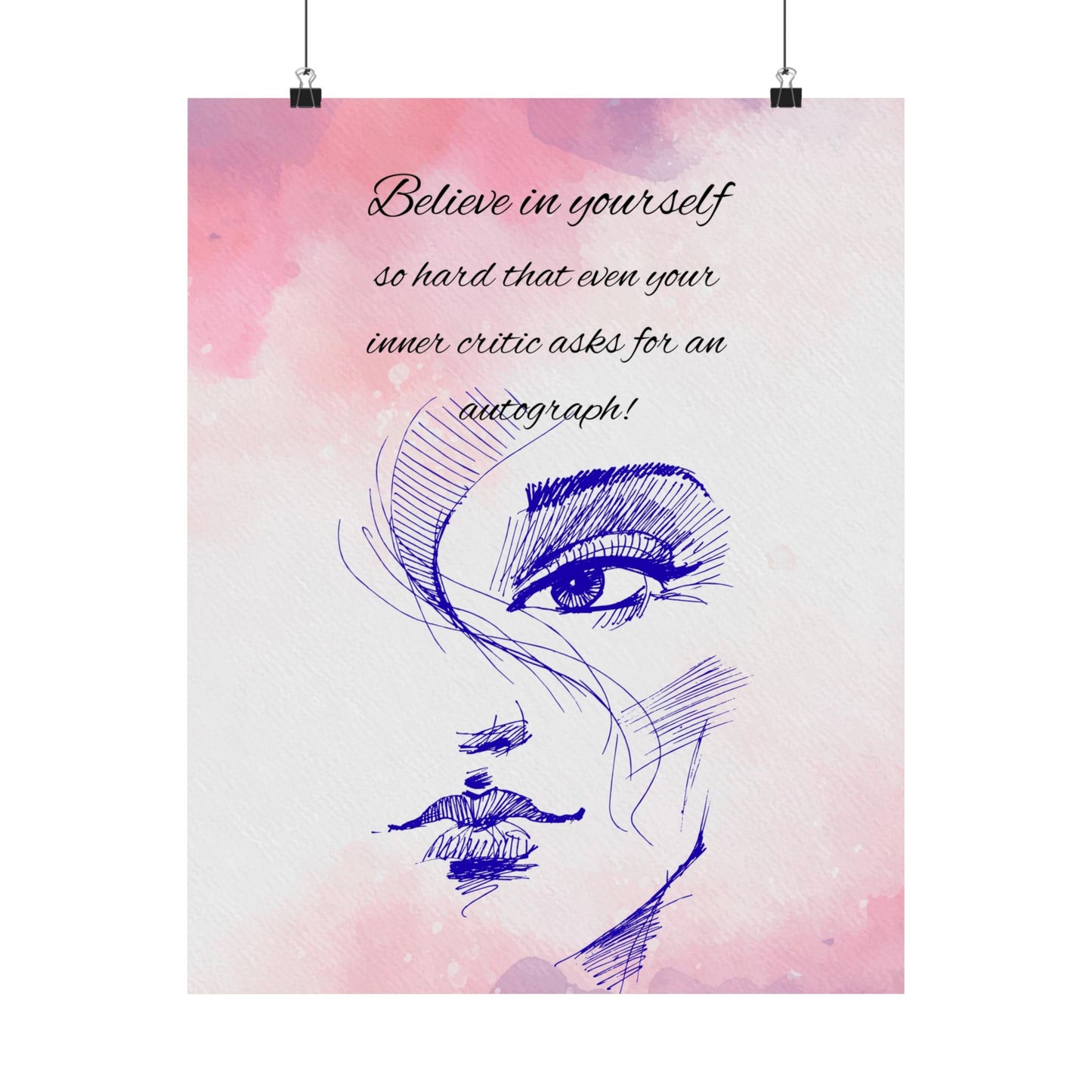 Motivational Art Print, Wall Decor, Inspirational Gift, Self-Love Poster, Pink Aesthetic Design