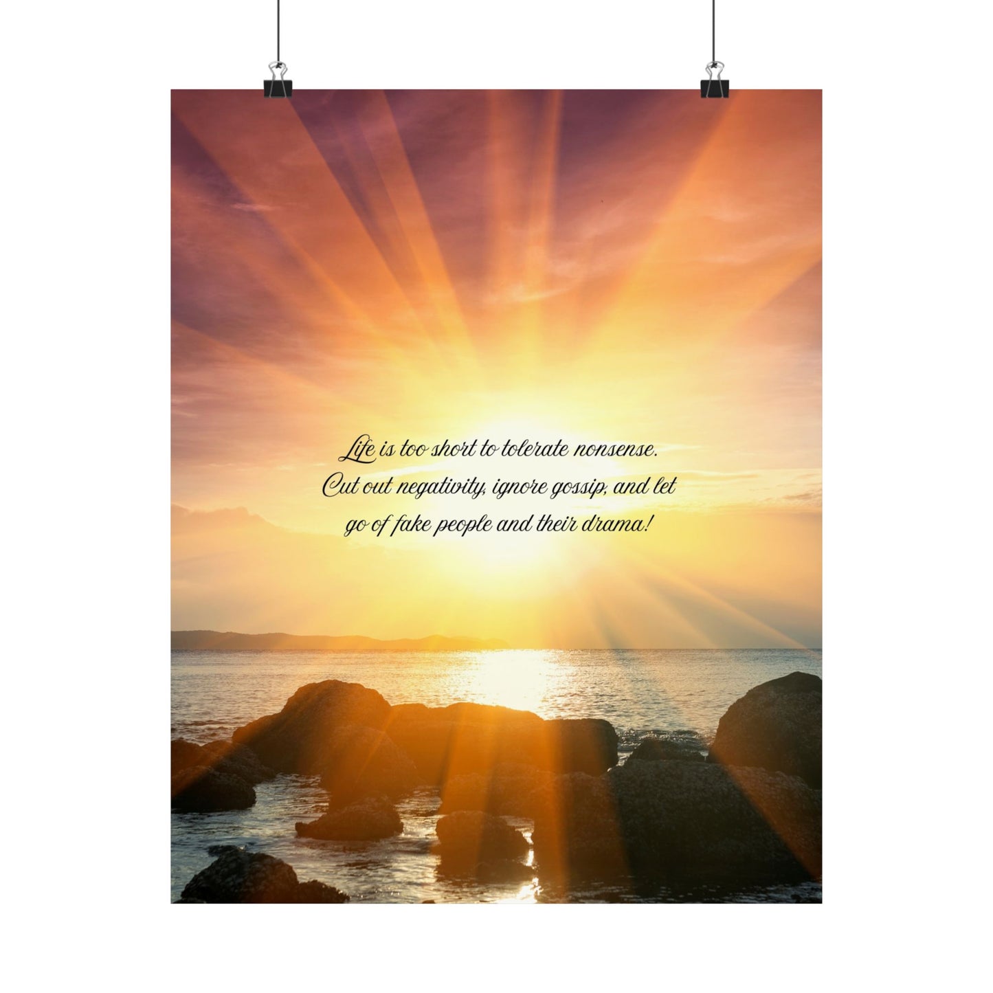 Inspirational Sunset Matte Posters, Motivational Wall Art, Home Decor, Gift for Her, Positive Vibes, Relaxing Art