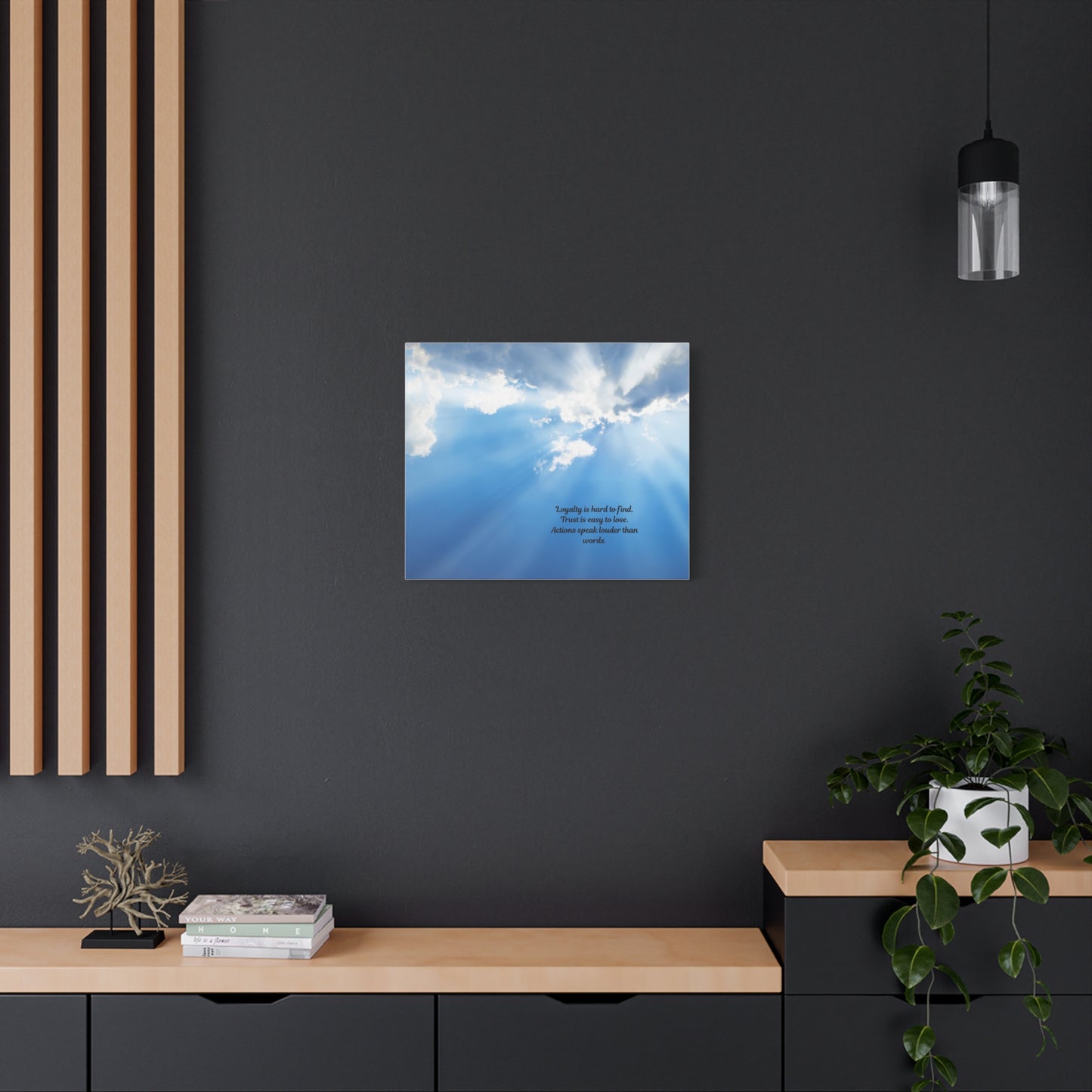 Inspirational Wall Art, Motivational Canvas Print, Home Decor, Loyalty Quote Art, Sky Artwork, Gift for Friends