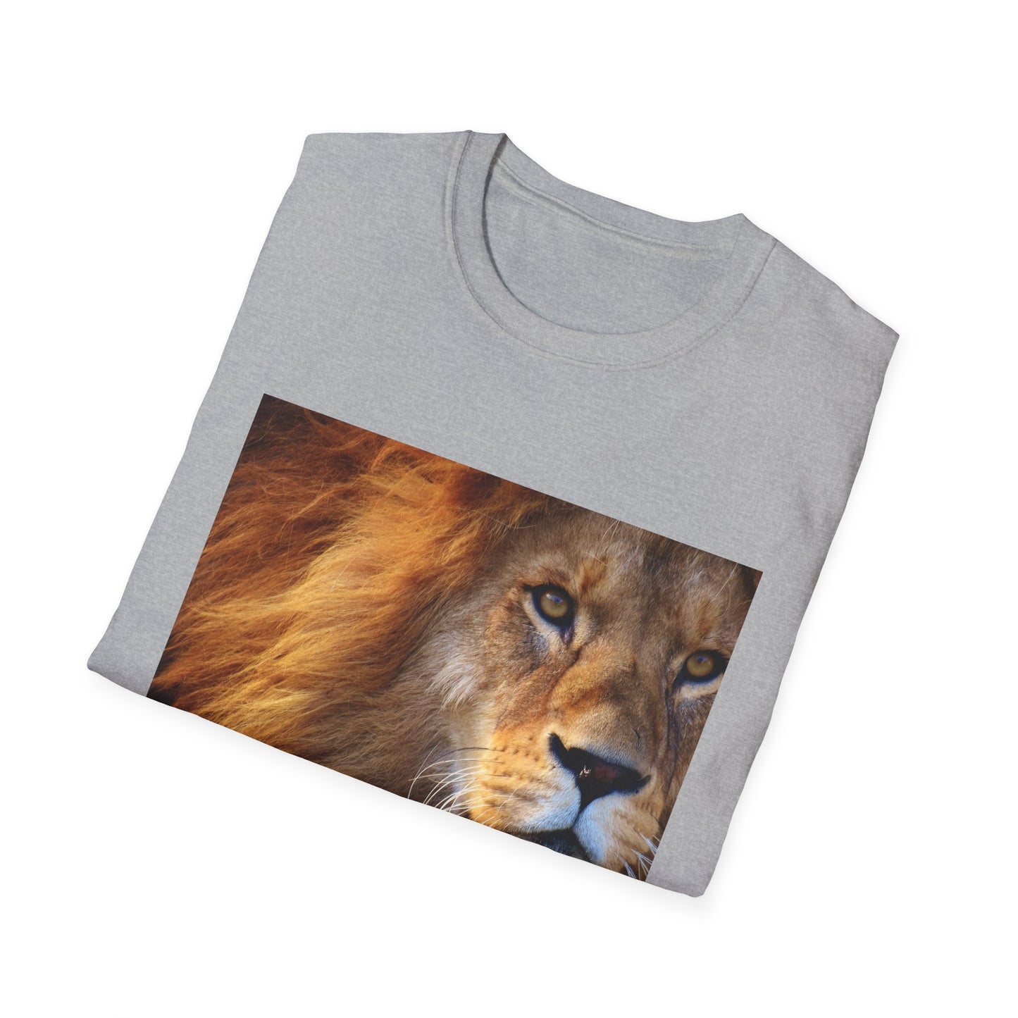 Lion's Roar Softstyle T-Shirt | Wildlife Lover Gift, Nature Tee, Animal Lover Shirt, Eco-Friendly Apparel, Front Design Export