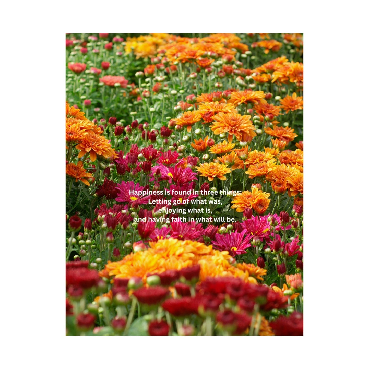 Inspirational Floral Art Print, Matte Vertical Poster, Motivational Wall Decor, Positive Vibes Home Decor, Flower Print