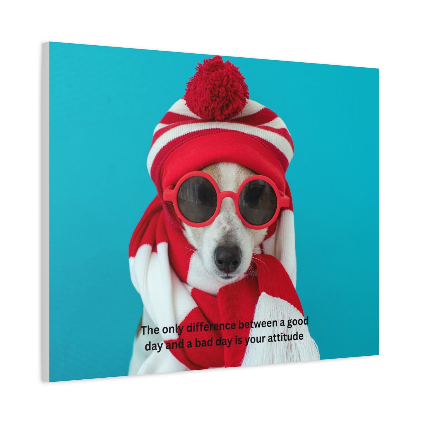 Whimsical Dog Canvas Art, Animal Lover, Inspirational Quote, Puppy Power