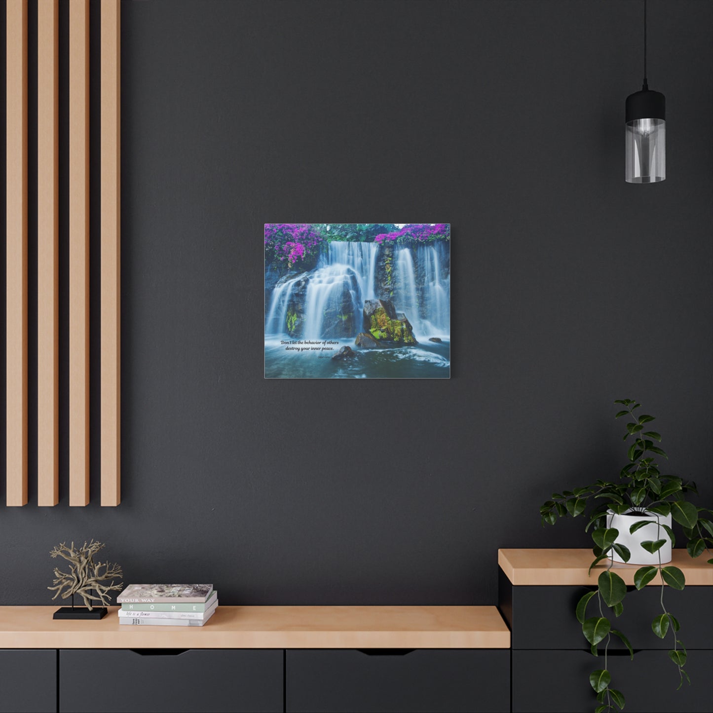 Waterfall Canvas Art Print, Inspirational Wall Decor, Meditation Wall Art, Serenity Home Decor, Gift for Mindfulness, Nature Artwork