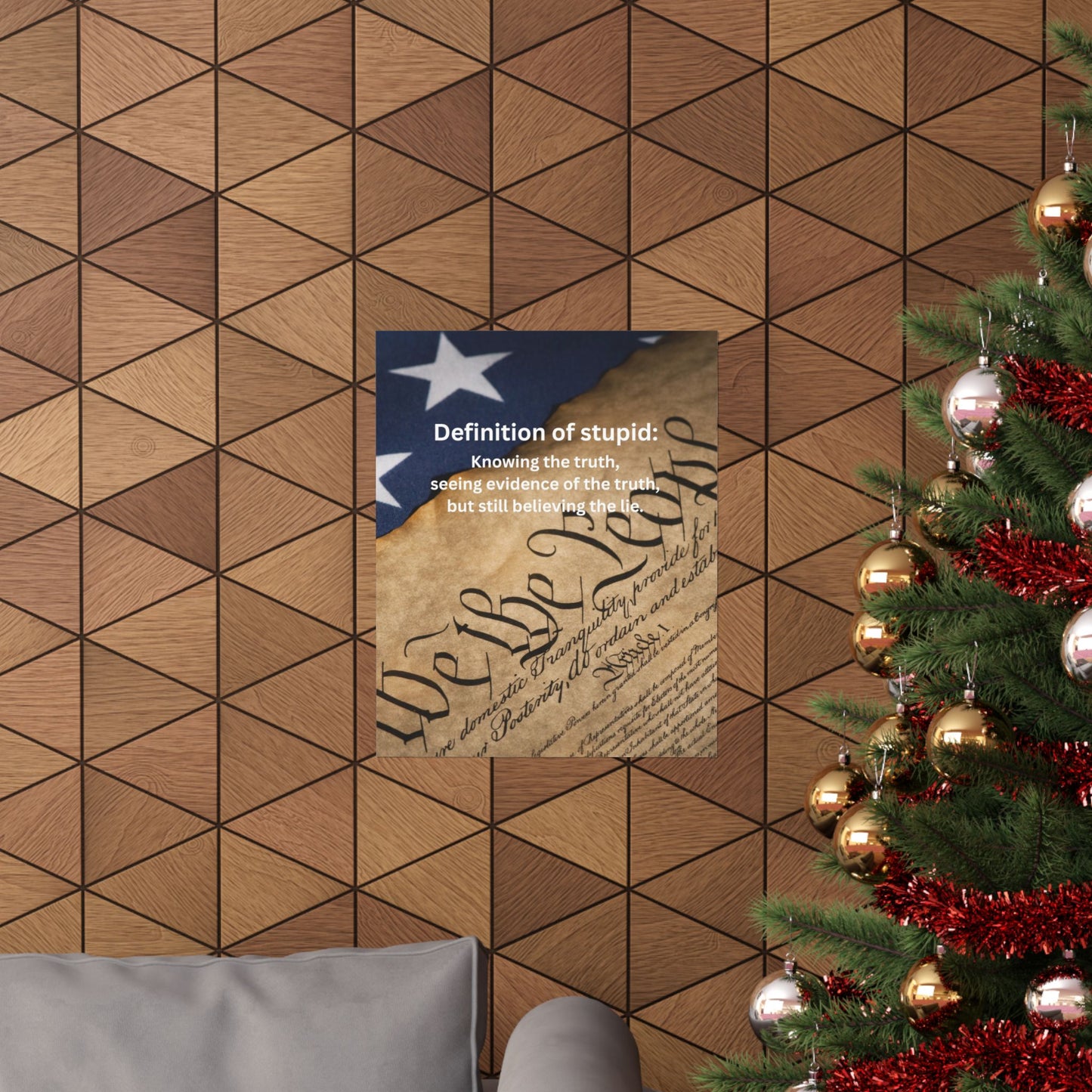 Patriotic Poster — “Definition of stupid: Knowing the truth, seeing evidence… but still believing the lie.” Matte Vertical Print