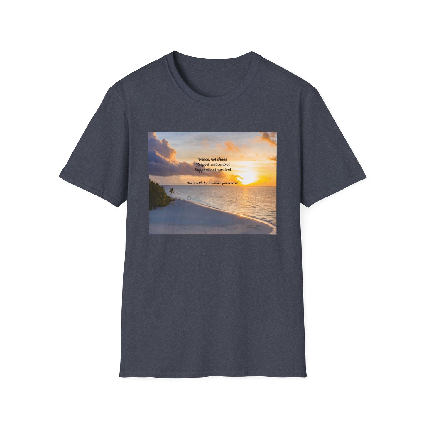 Sunset Serenity Quote T-Shirt, Inspirational Tee, Relaxation Shirt, Gift for Beach Lovers, Perfect for Summer, Softstyle T-Shirt