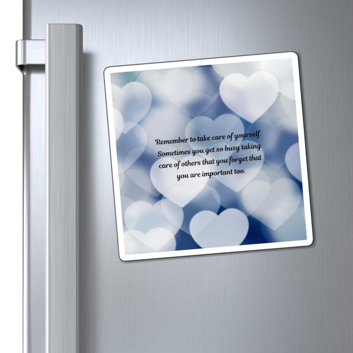 Self-Care Reminder Magnet — Inspirational Heart Bokeh Refrigerator Decor