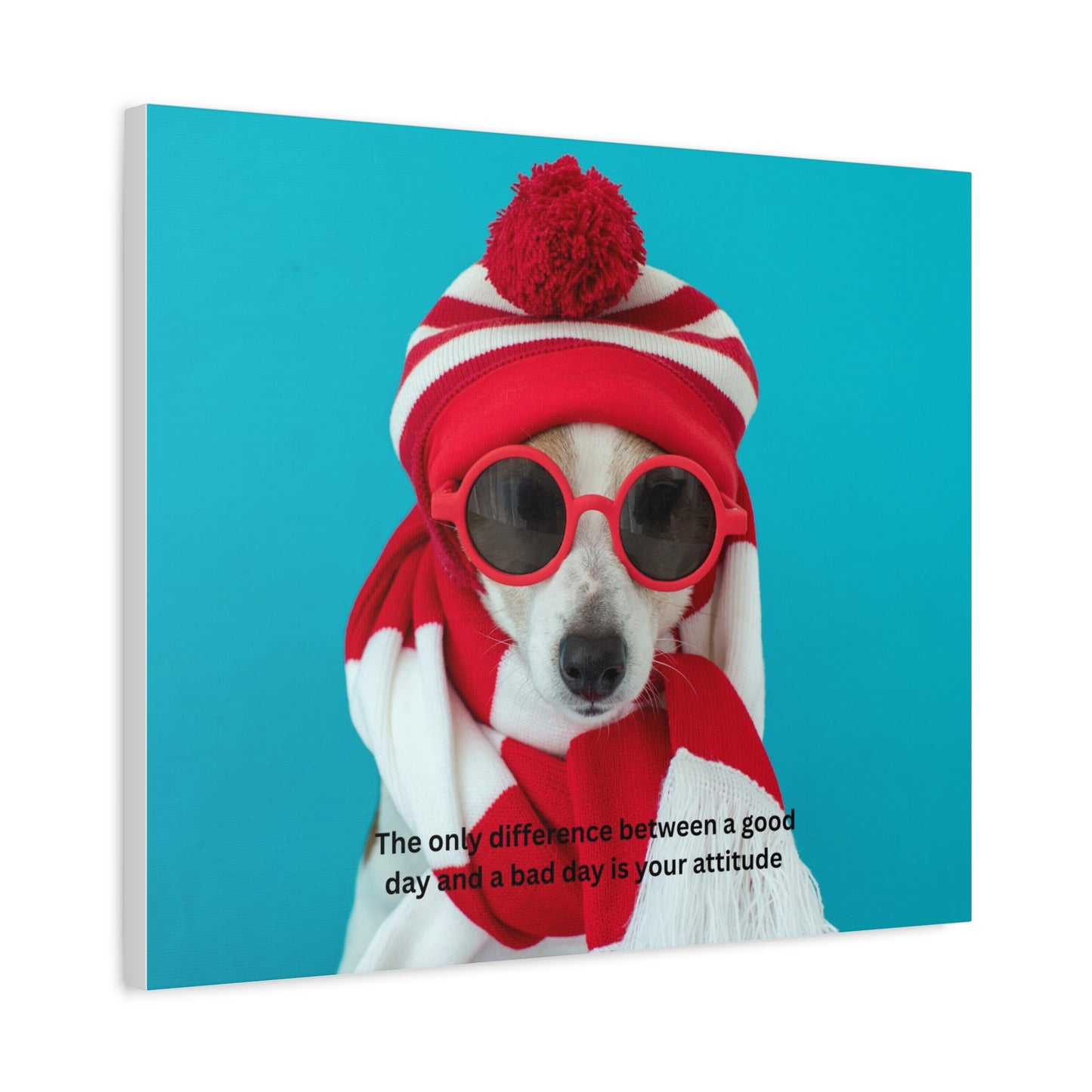Whimsical Dog Canvas Art, Animal Lover, Inspirational Quote, Puppy Power
