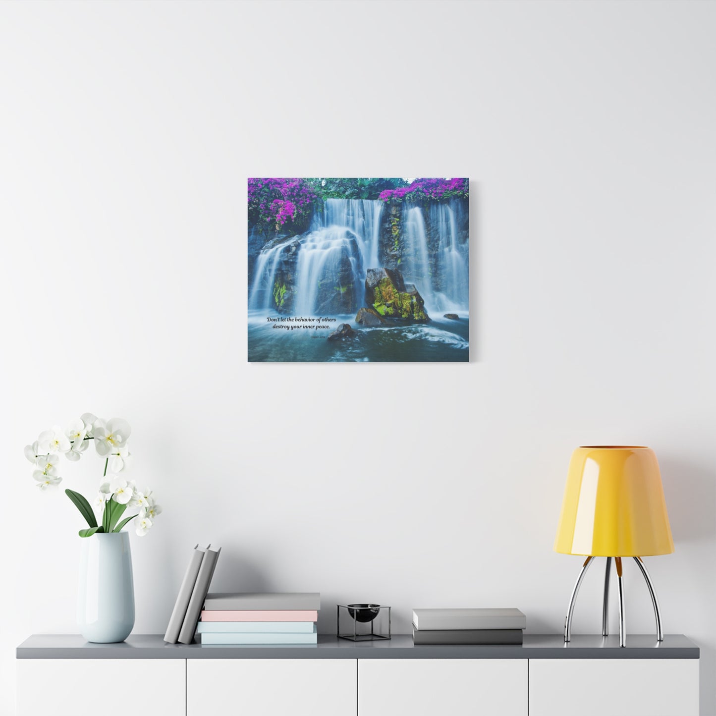 Waterfall Canvas Art Print, Inspirational Wall Decor, Meditation Wall Art, Serenity Home Decor, Gift for Mindfulness, Nature Artwork