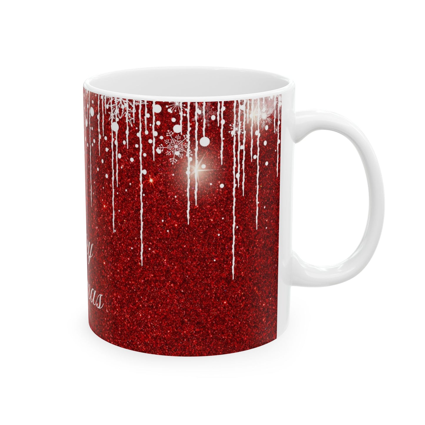 Sparkling Christmas Mug, Holiday Gift, Festive Coffee Cup, Merry Christmas, Glitter Red Coffee Mug, Seasonal Decor, 11oz 15oz