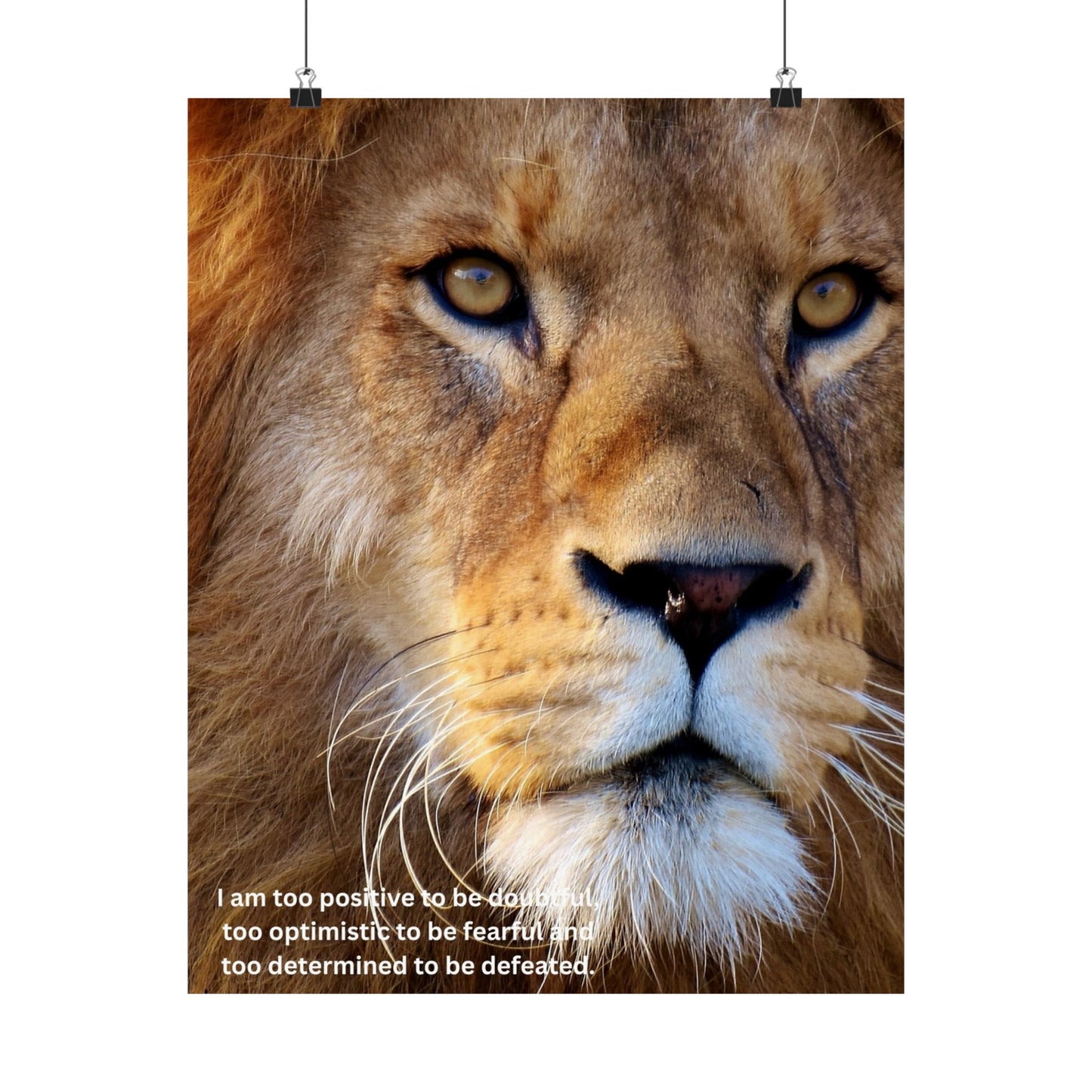 Inspirational Lion Poster, Motivational Wall Art, Home Decor, Gift for Animal Lovers, Positive Affirmation Decor
