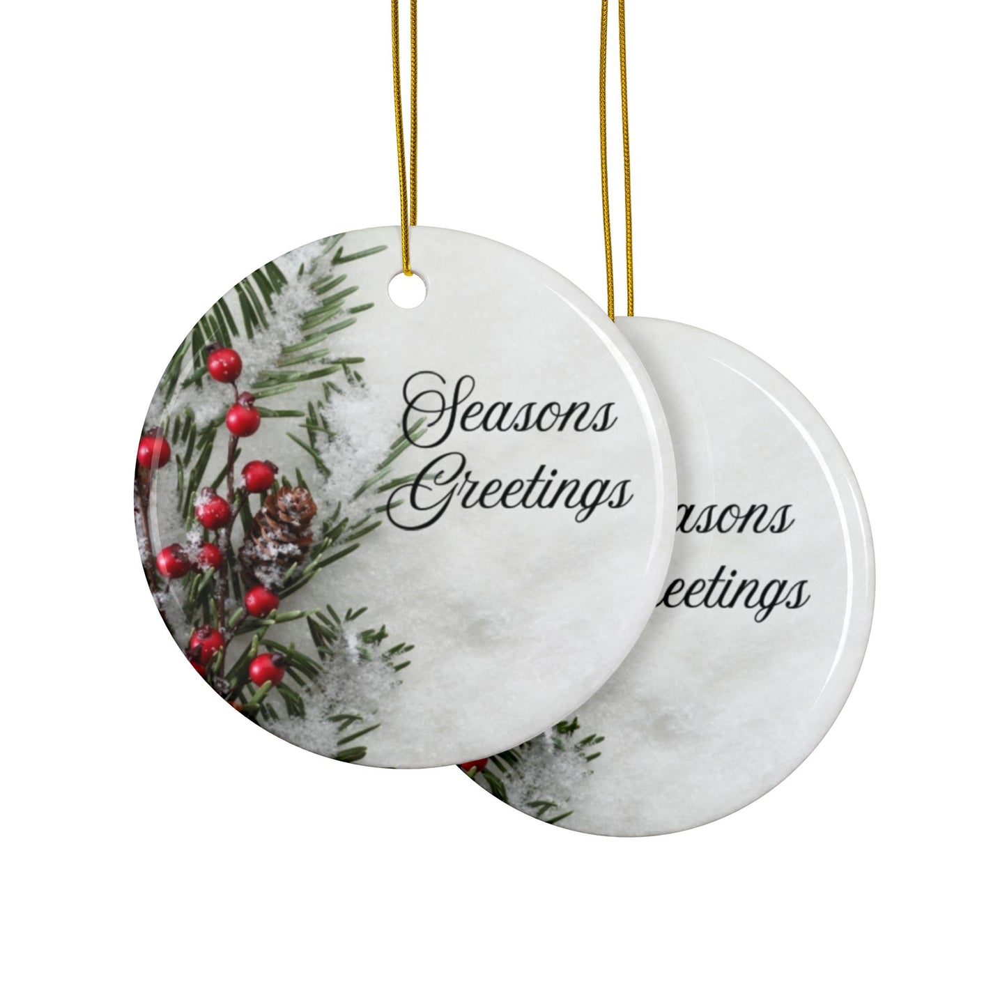 Festive Ceramic Ornaments, Holiday Decor, Seasonal Gift, Christmas Tree Ornaments, Double-Sided Decorations, Personalized Home Decor, [...]