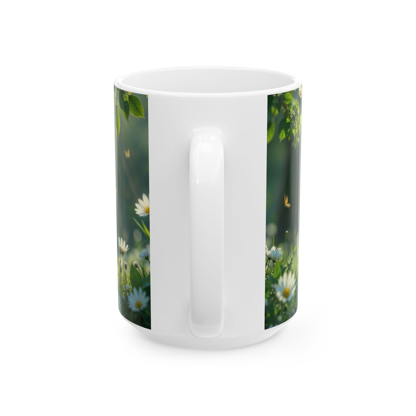 Inspirational Daisy Field Ceramic Mug — Motivational Quote Coffee Cup (11oz/15oz)