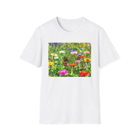 Vibrant Floral Butterfly T-Shirt - Nature Lover Gift, Spring Fashion, Eco-Friendly Apparel, Outdoor Wear, Garden Party Outfit