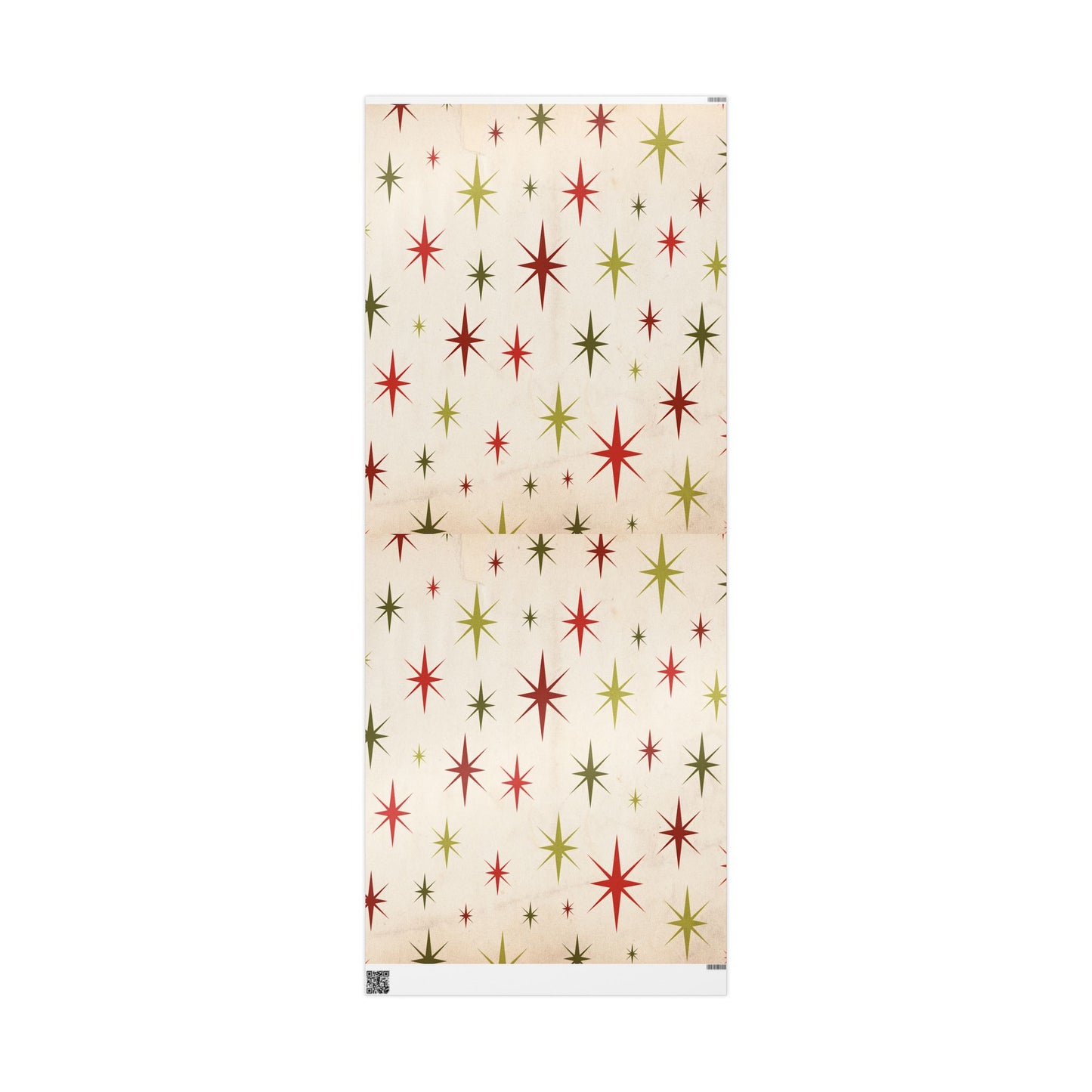 Christmas Star Wrapping Paper Roll — Retro Midcentury Starburst Gift Wrap