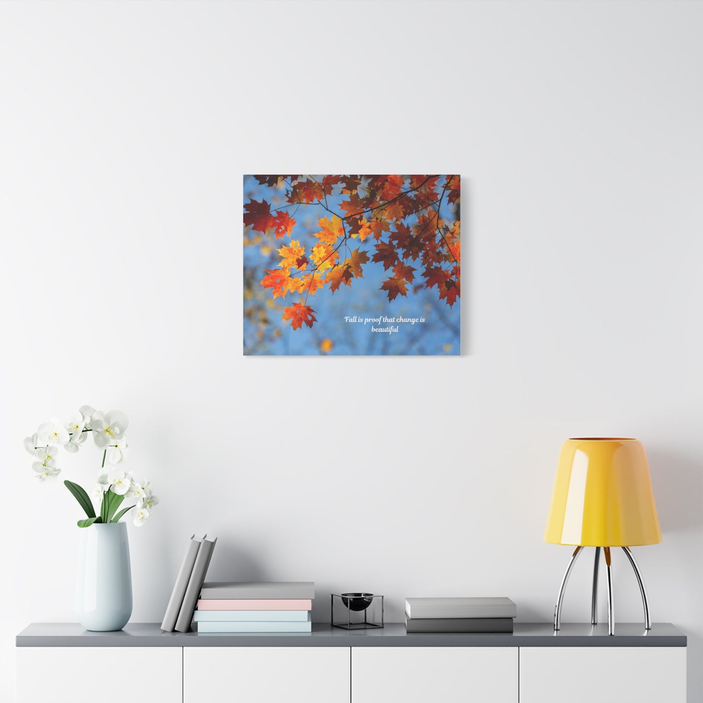 Autumn Canvas Wall Art, Seasonal Decor, Inspirational Quote, Fall Home Decor, Nature Photography