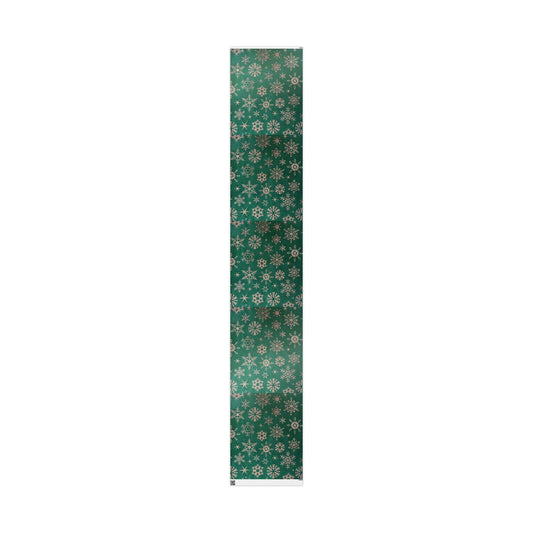 Green Snowflake Wrapping Paper Roll — Festive Holiday Gift Wrap