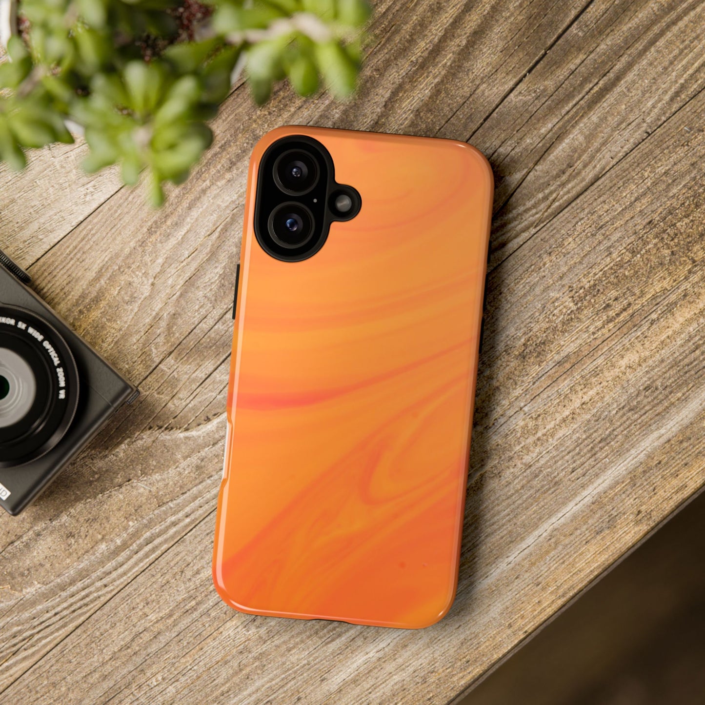 Tough Cases, Beautiful Orange Marble Design