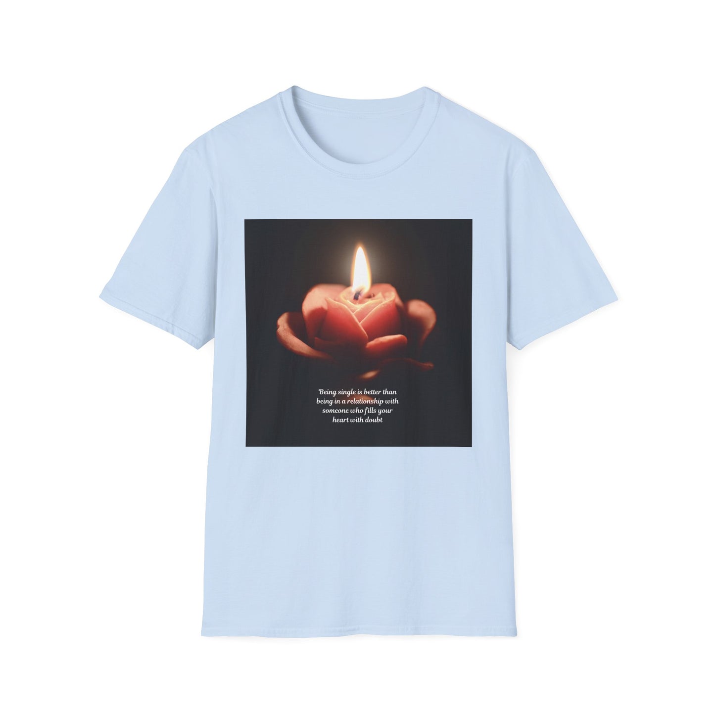 T-Shirt — Candle in Hands Graphic Tee with Inspirational Quote