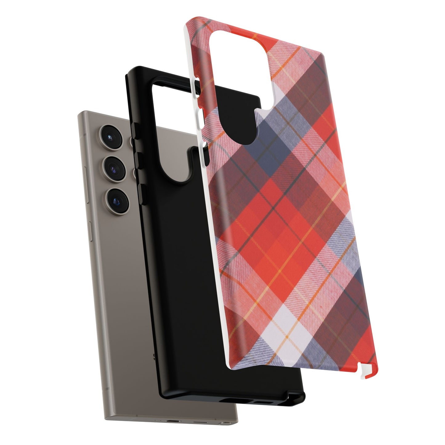 Tough Cases, Beautiful Red, White & Blue Plaid Design