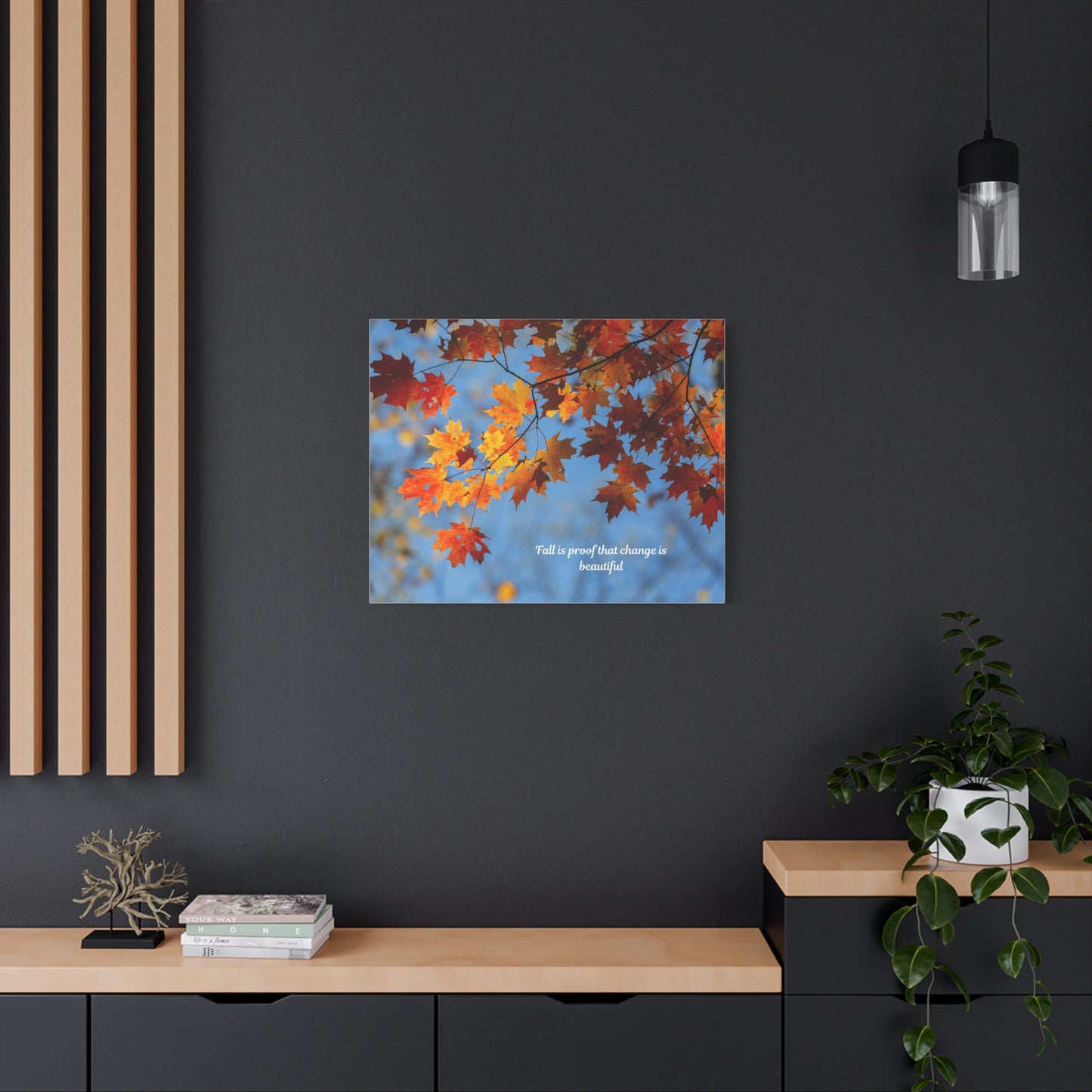 Autumn Canvas Wall Art, Seasonal Decor, Inspirational Quote, Fall Home Decor, Nature Photography