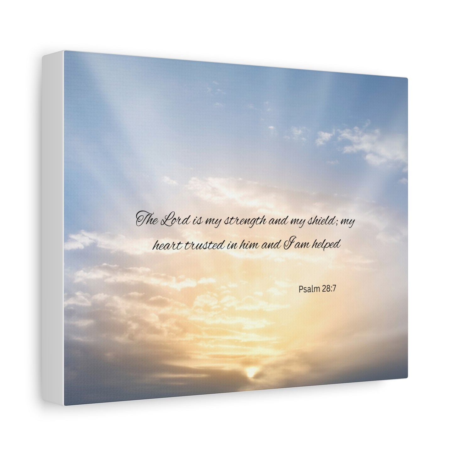 Inspirational Canvas Art, Motivational Wall Decor, Psalm 28:7 Print, Uplifting Home Decor, Gift for Faith