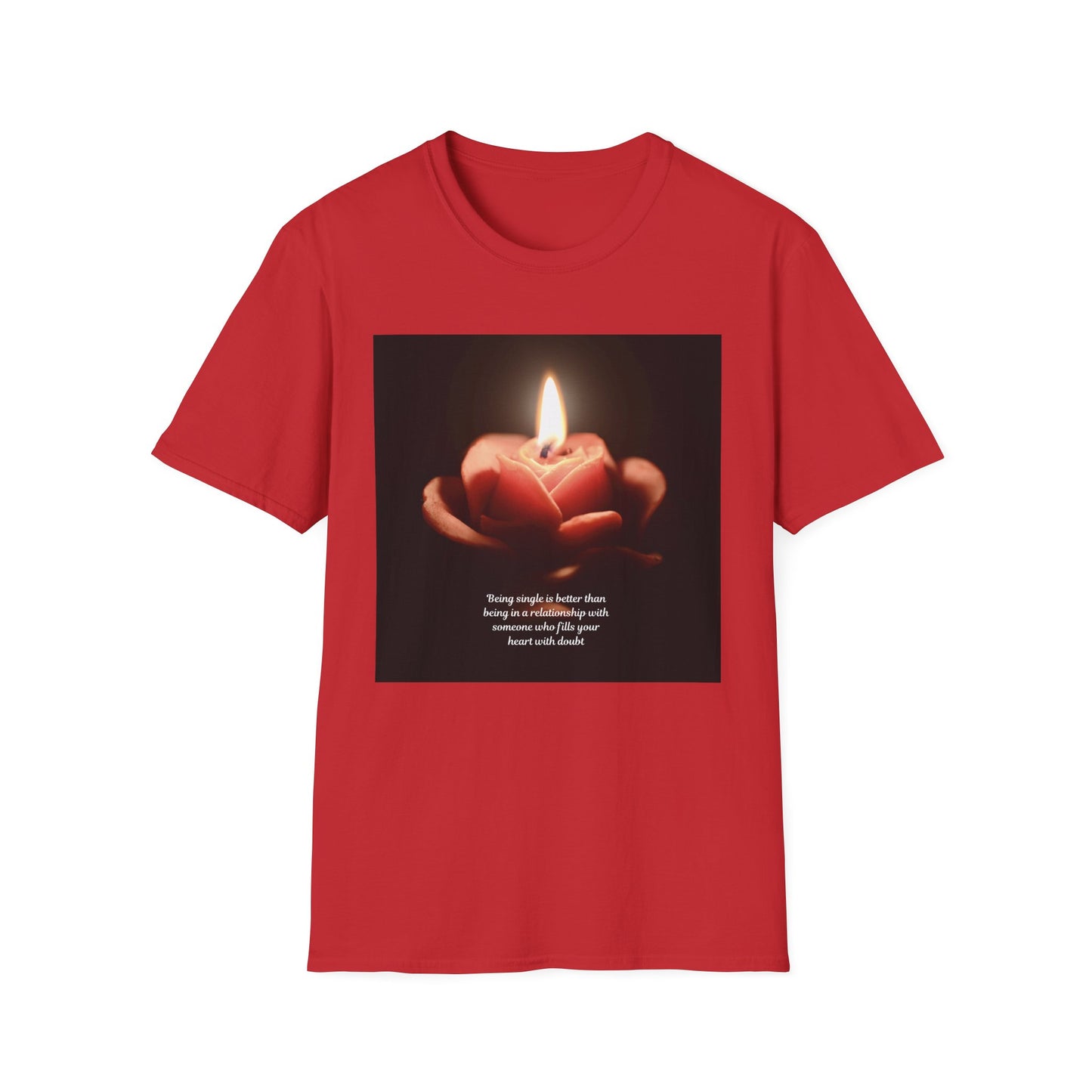 T-Shirt — Candle in Hands Graphic Tee with Inspirational Quote
