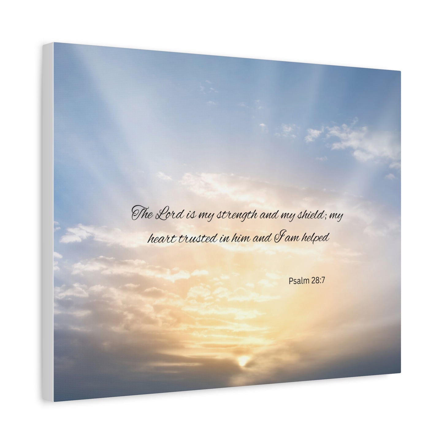 Inspirational Canvas Art, Motivational Wall Decor, Psalm 28:7 Print, Uplifting Home Decor, Gift for Faith