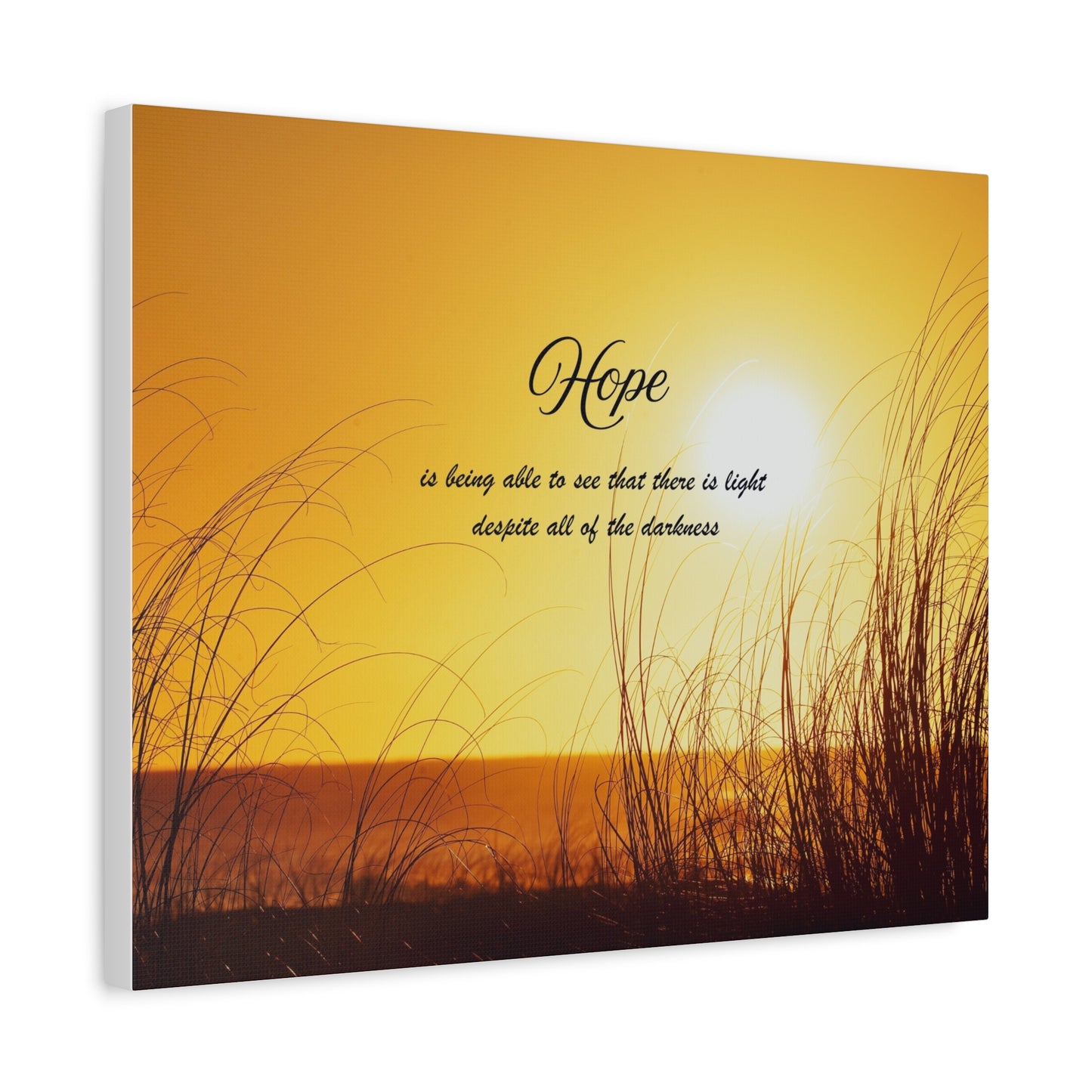 Hope Sunrise Canvas Wall Art — Inspirational Quote Beach Print