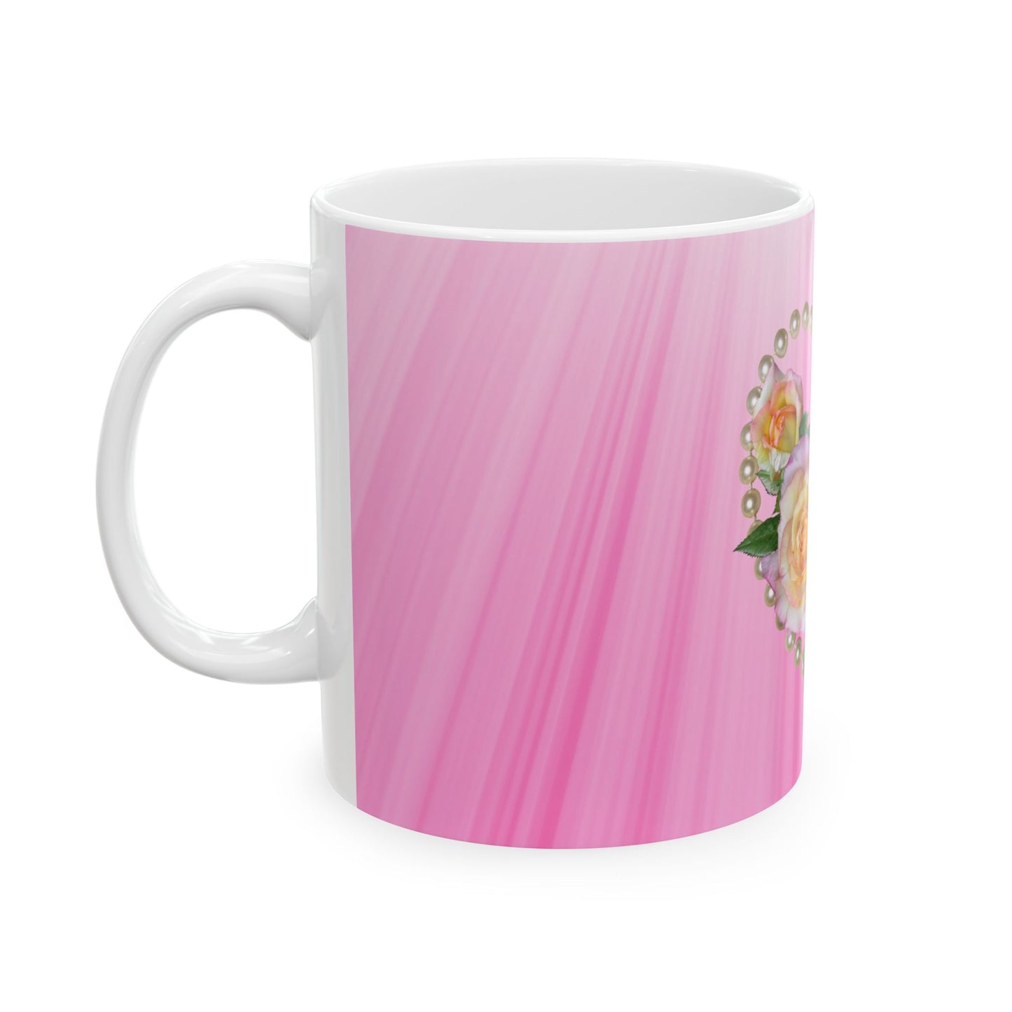 Romantic Floral Ceramic Mug with Inspirational Quote, Gift for Her, Mother's Day, Wedding, Home Decor, Tea or Coffee Lover