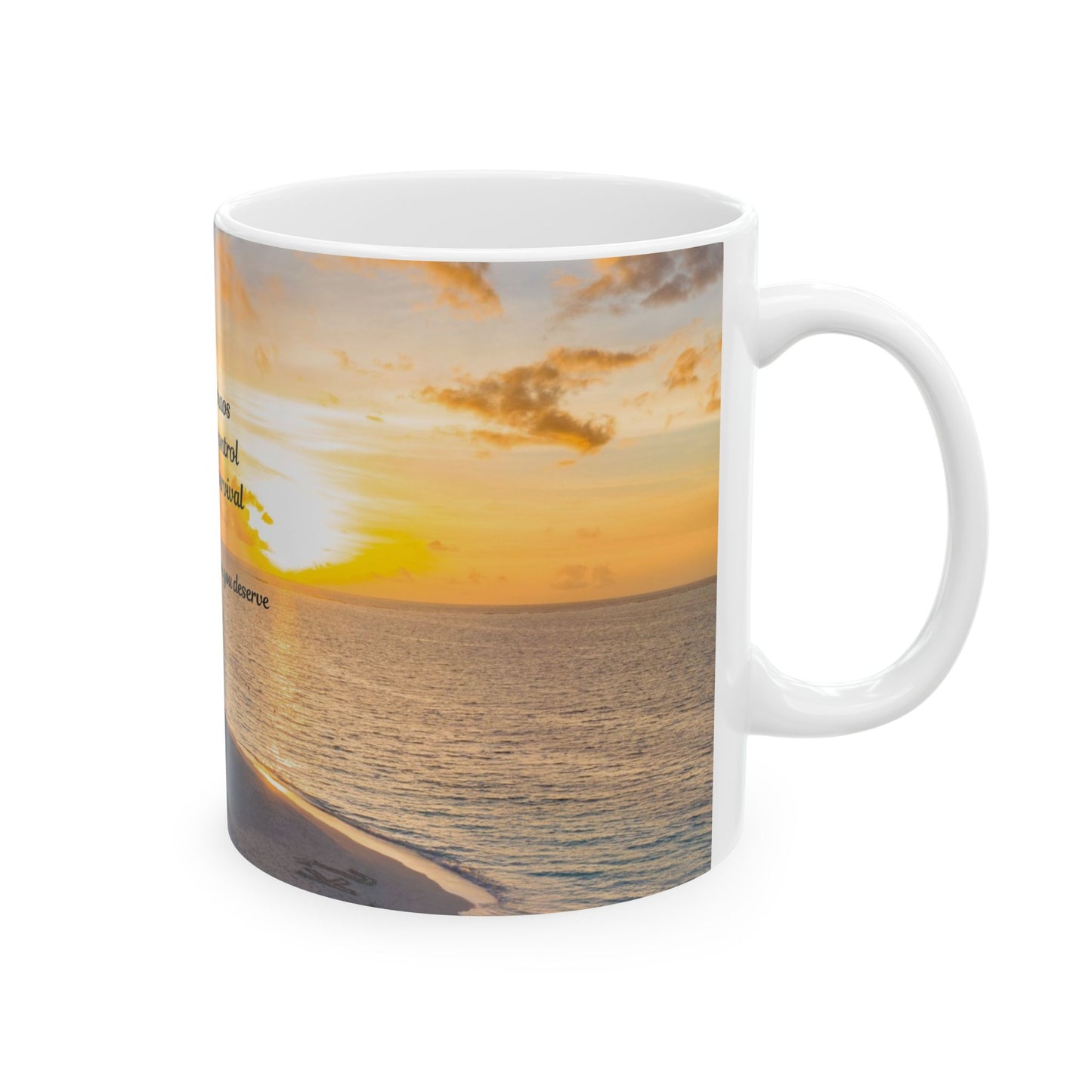 Inspirational Ceramic Mug, Motivational Coffee Cup, Peace Not Chaos Mug, Gift for Friends, Nature Lover's Drinkware