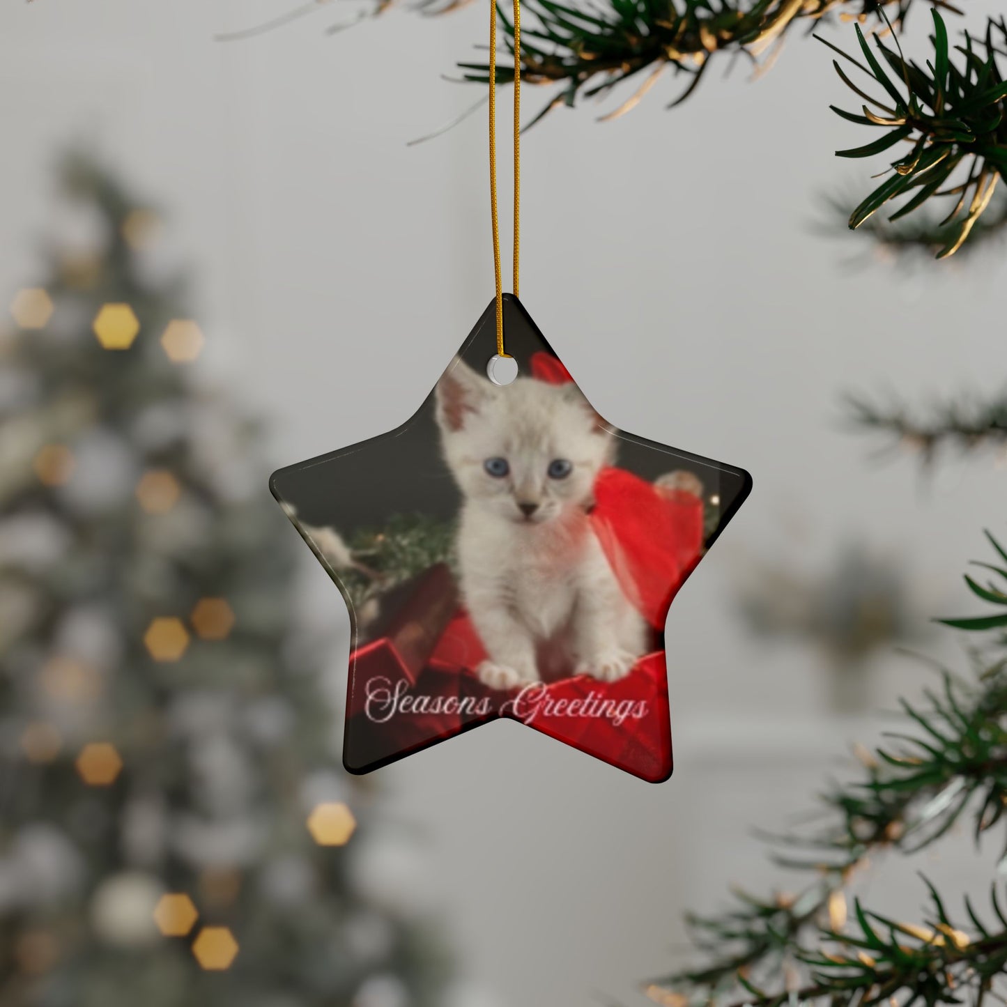Cat Christmas Ornaments, Festive Double-Sided, Holiday Decor, Pet Lover Gift, Seasonal Cheer, Home Ornament