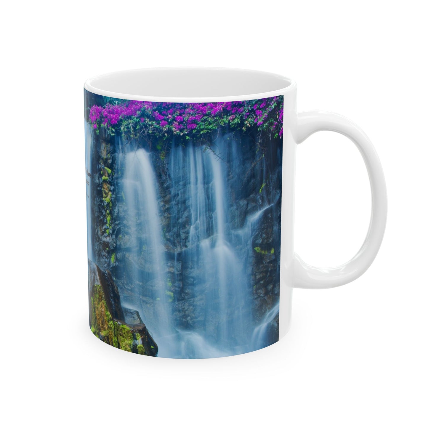 Serene Waterfall Ceramic Mug, Inspirational Gift for Nature Lovers, Coffee Cup for Relaxation, Home Decor, Nature-Themed Drinkware