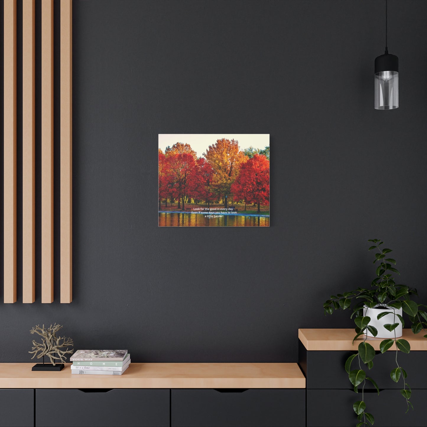 Inspirational Canvas Wall Art, Nature Decor, Positive Quote Print, Home Office Decoration, Fall Landscape