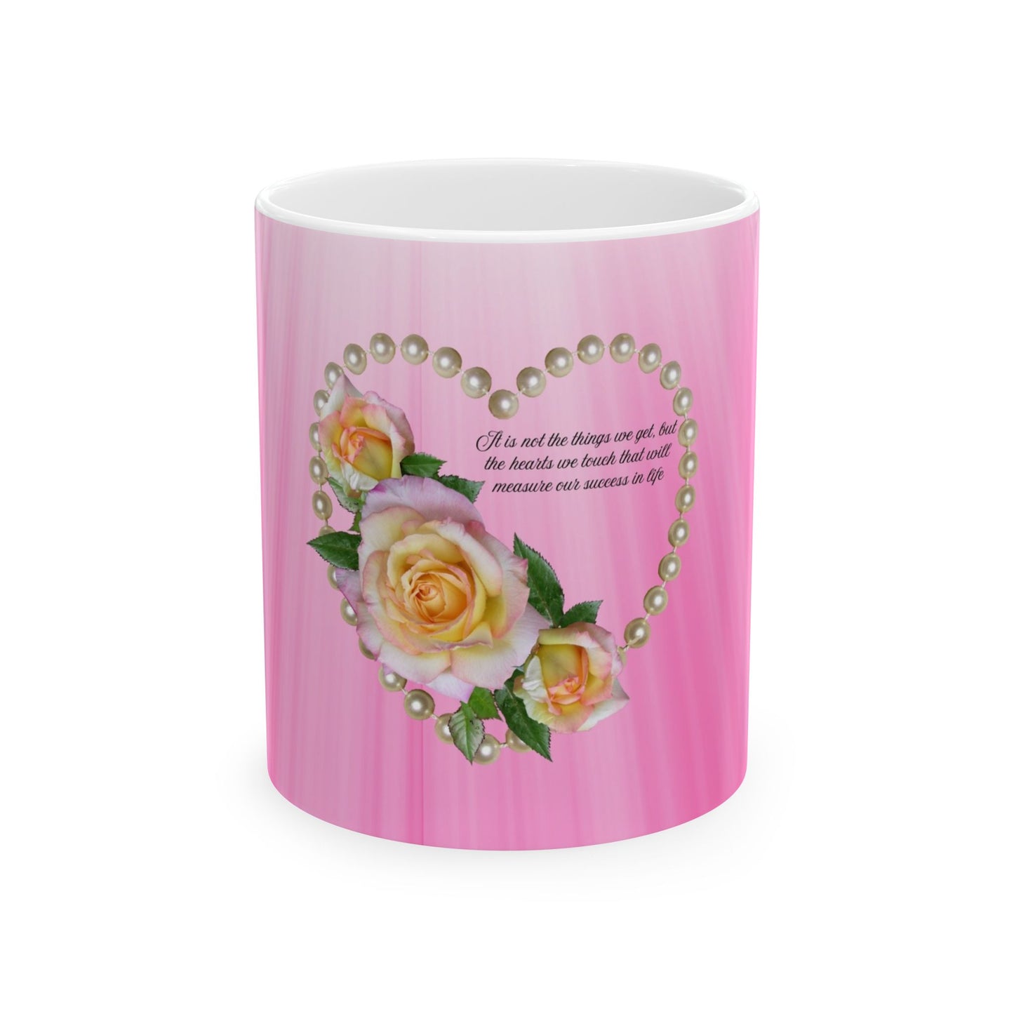 Romantic Floral Ceramic Mug with Inspirational Quote, Gift for Her, Mother's Day, Wedding, Home Decor, Tea or Coffee Lover