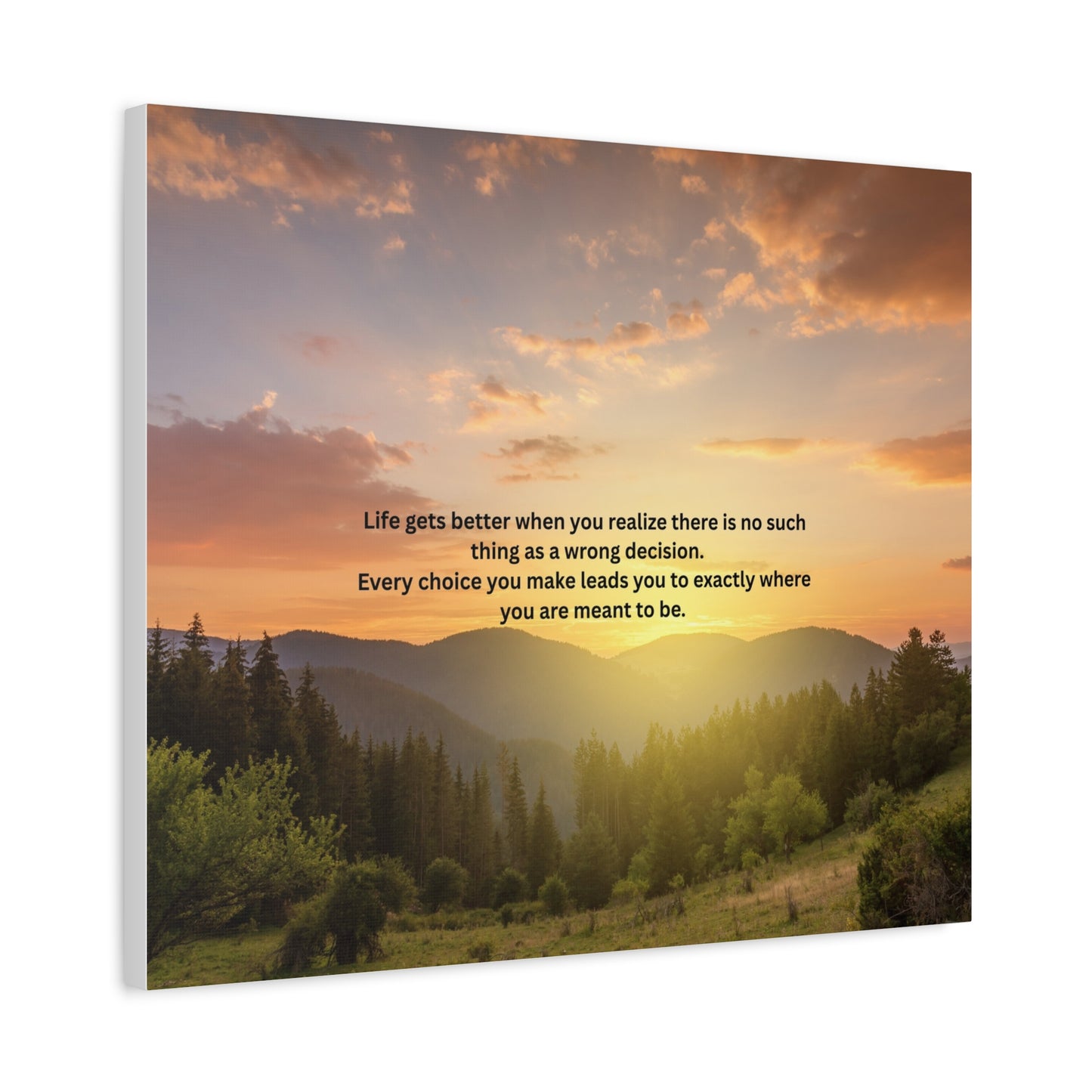 Inspirational Sunset Canvas Print — "Life Gets Better" Motivational Wall Art