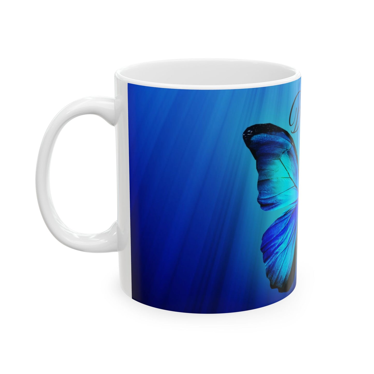 Elegant Butterfly Art Mug - "Believe" Coffee Cup, Inspirational Gift, Butterfly Lover's Mug, Home Decor, Unique Drinkware