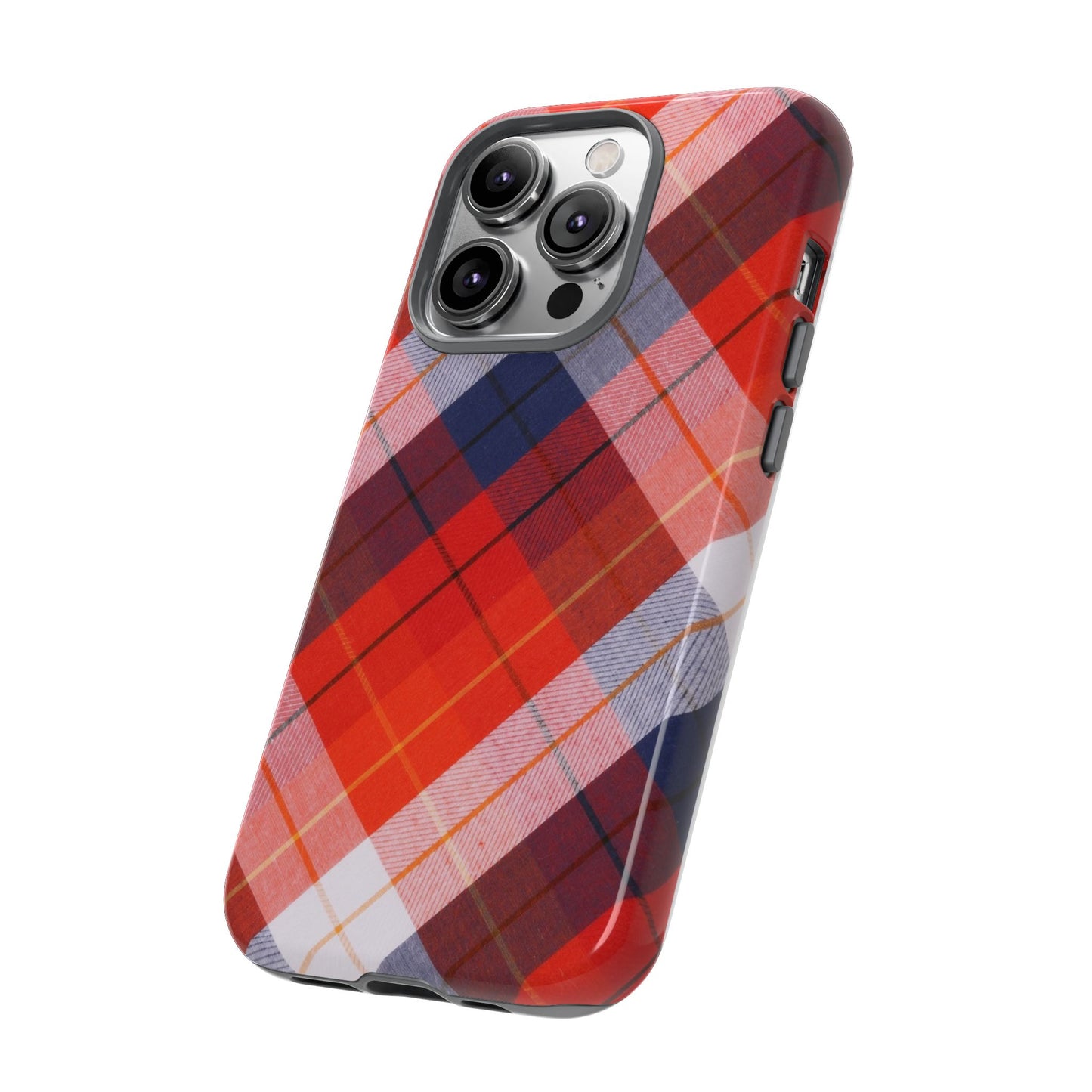 Tough Cases, Beautiful Red, White & Blue Plaid Design
