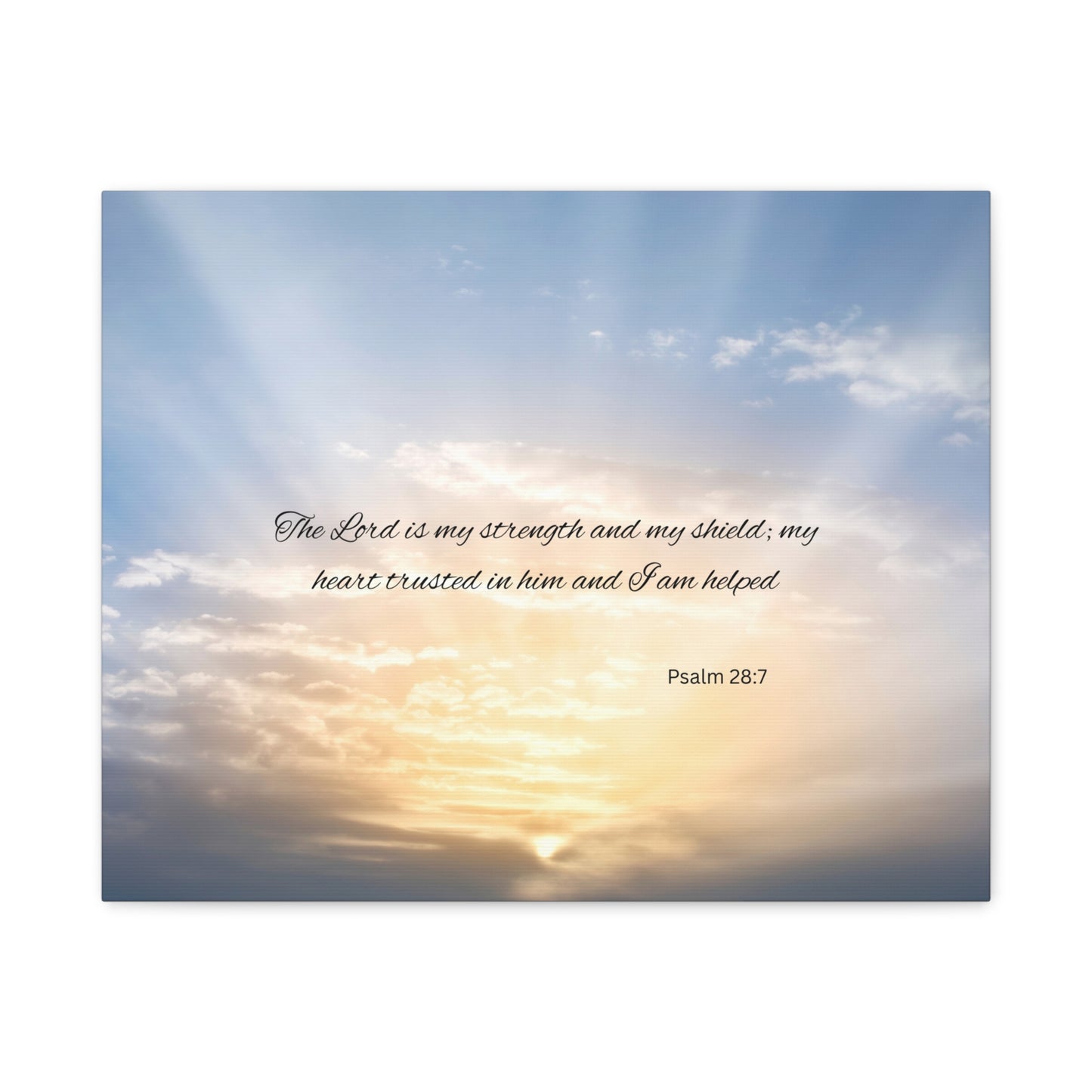 Inspirational Canvas Art, Motivational Wall Decor, Psalm 28:7 Print, Uplifting Home Decor, Gift for Faith