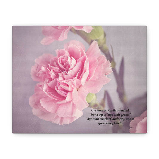 Inspirational Floral Canvas Wall Art, Motivational Quote Decor, Flower Print for Home, Gift for Mom