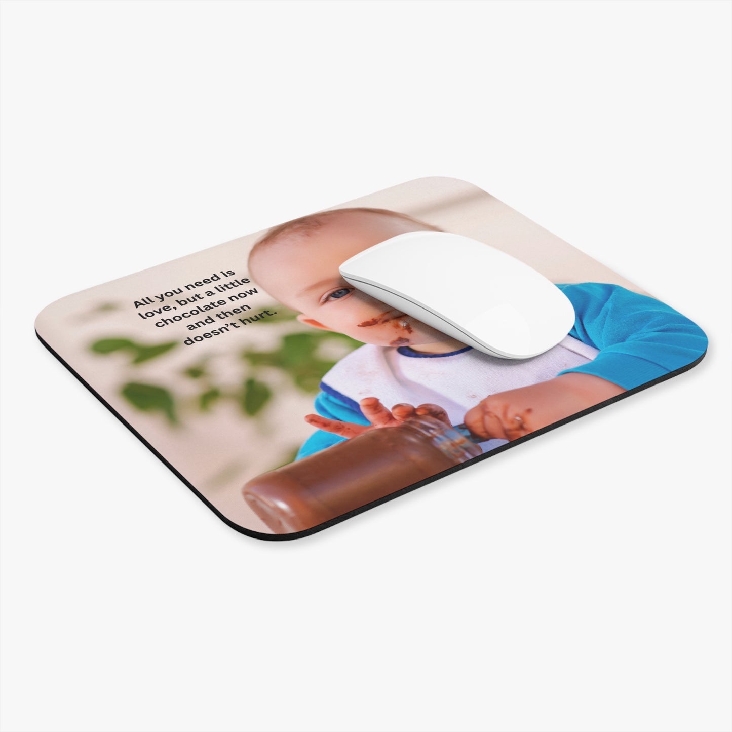 Chocolate Love Mouse Pad, Sweet Gift for Desk, Cute Office Décor, Fun Birthday Present, Perfect for Chocolate Lovers