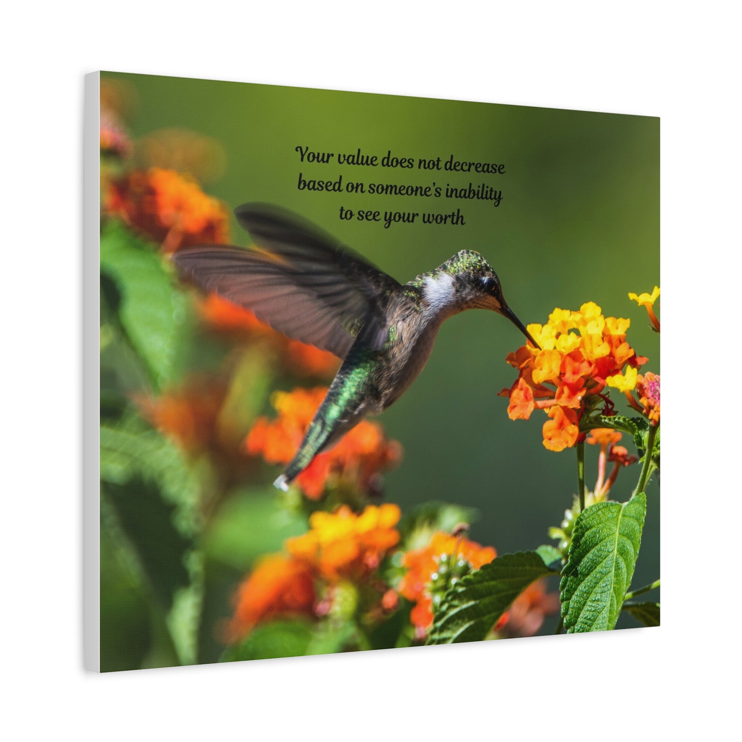 Inspirational Canvas Art, Hummingbird Decor, Motivational Wall Art, Home Office Decoration, Gift for Her