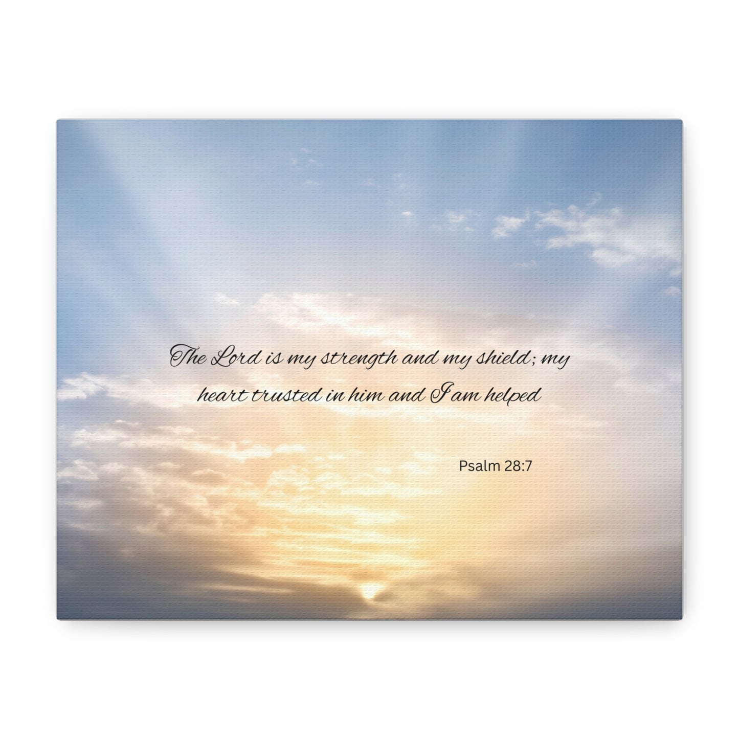 Inspirational Canvas Art, Motivational Wall Decor, Psalm 28:7 Print, Uplifting Home Decor, Gift for Faith