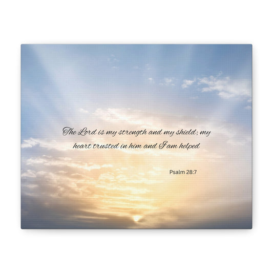 Inspirational Canvas Art, Motivational Wall Decor, Psalm 28:7 Print, Uplifting Home Decor, Gift for Faith