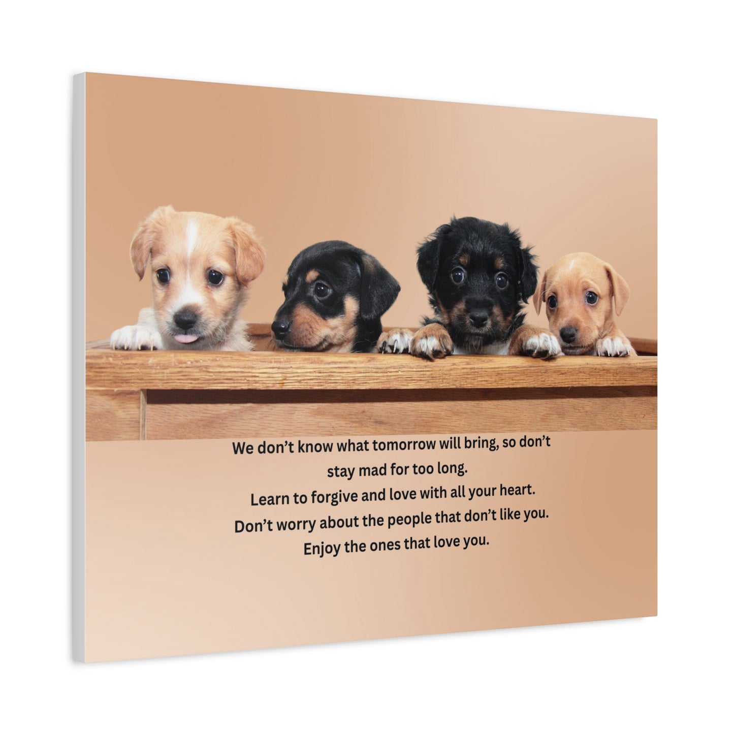 Puppy Motivation Canvas Print — Inspirational Quote Wall Art