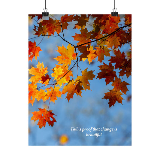 Autumn Quote Poster, Fall Wall Art, Matte Vertical Poster, Inspirational Home Decor, Seasonal Decoration