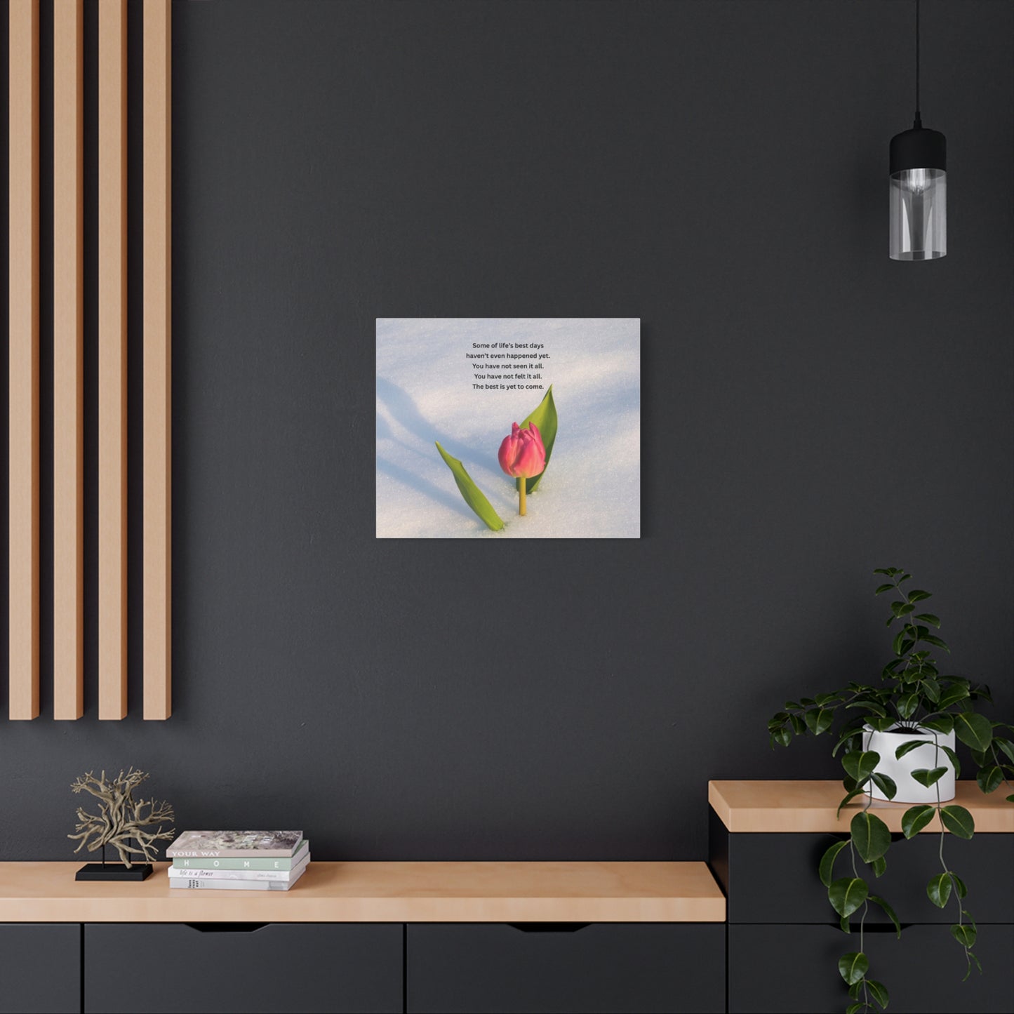 Canvas Wall Art – Inspirational Tulip Quote "Some of life's best days..."