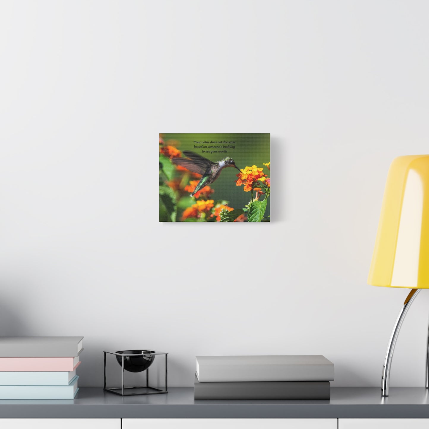 Inspirational Canvas Art, Hummingbird Decor, Motivational Wall Art, Home Office Decoration, Gift for Her
